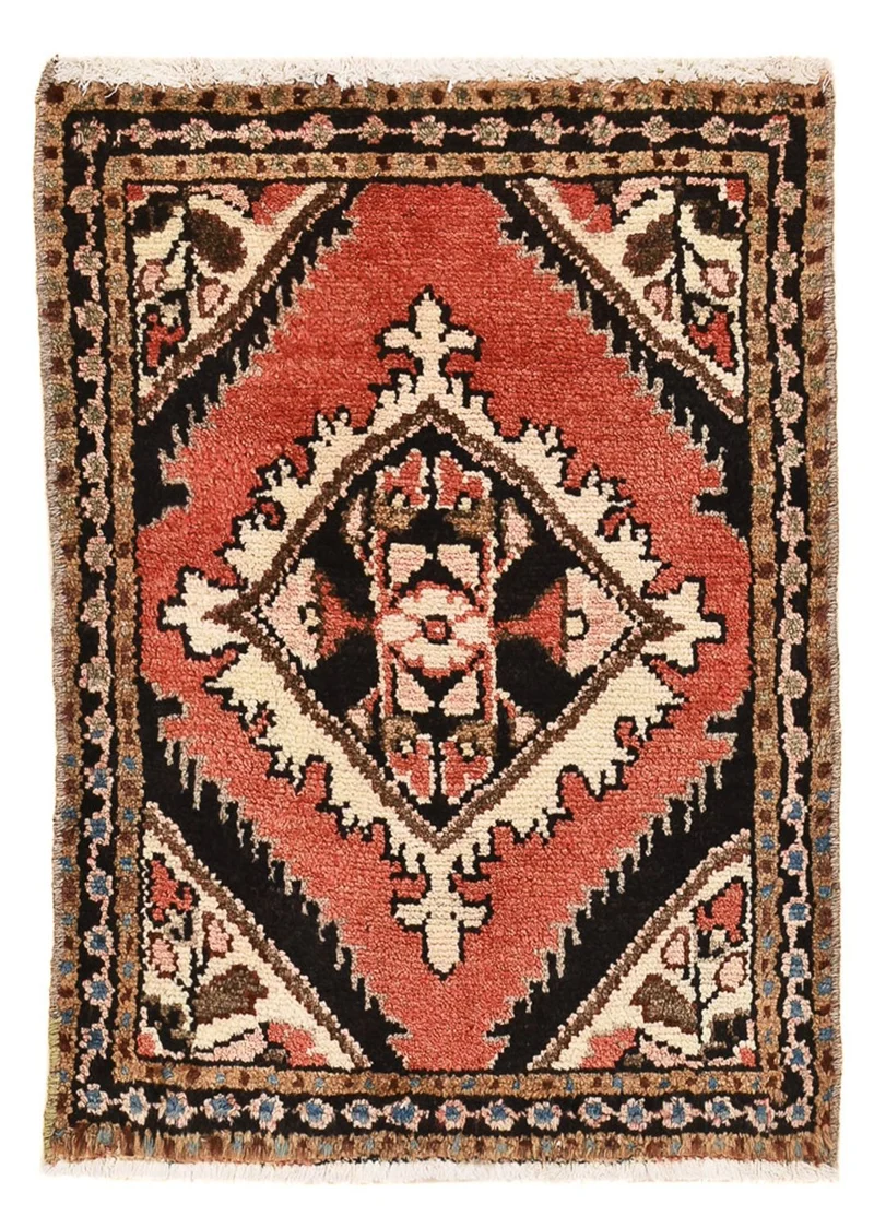 Hamadan Teppich 48x68cm - Perserteppich - rot