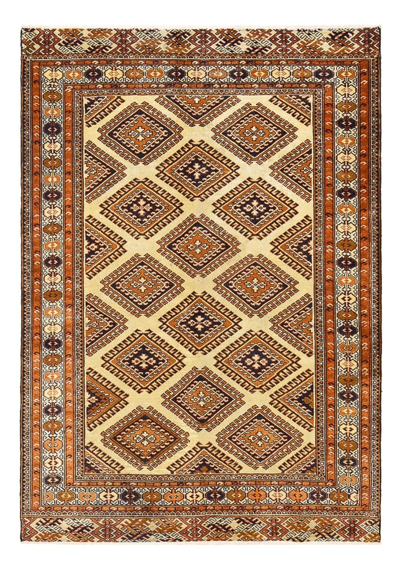 Turkaman Teppich 131x188cm - Orientteppich - sand