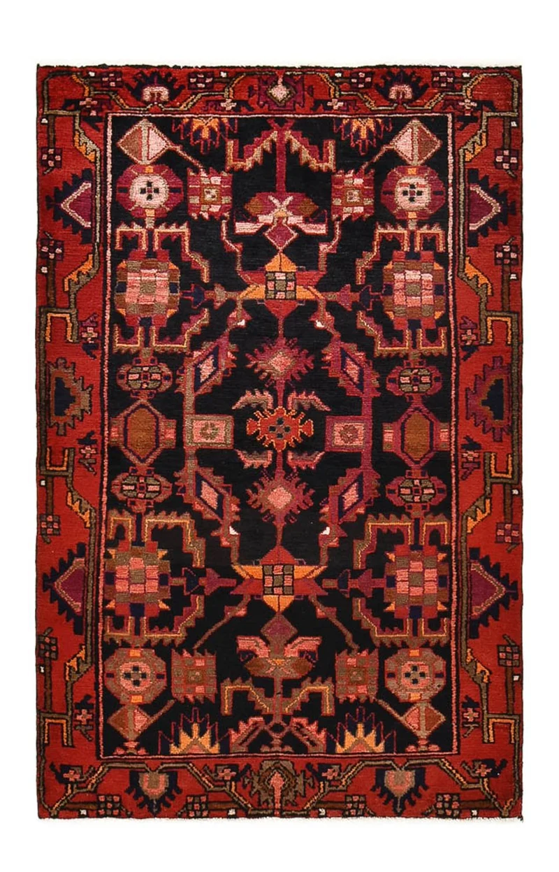 Hamadan Teppich 114x178cm - Perserteppich - dunkelblau