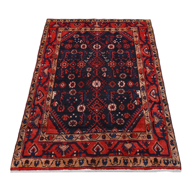 Hamadan Teppich 111x173cm - Perserteppich - dunkelblau