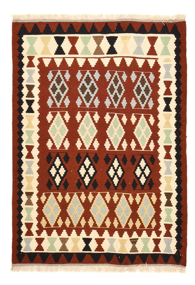 Kelim Fars Teppich 103x144cm - mehrfarbig