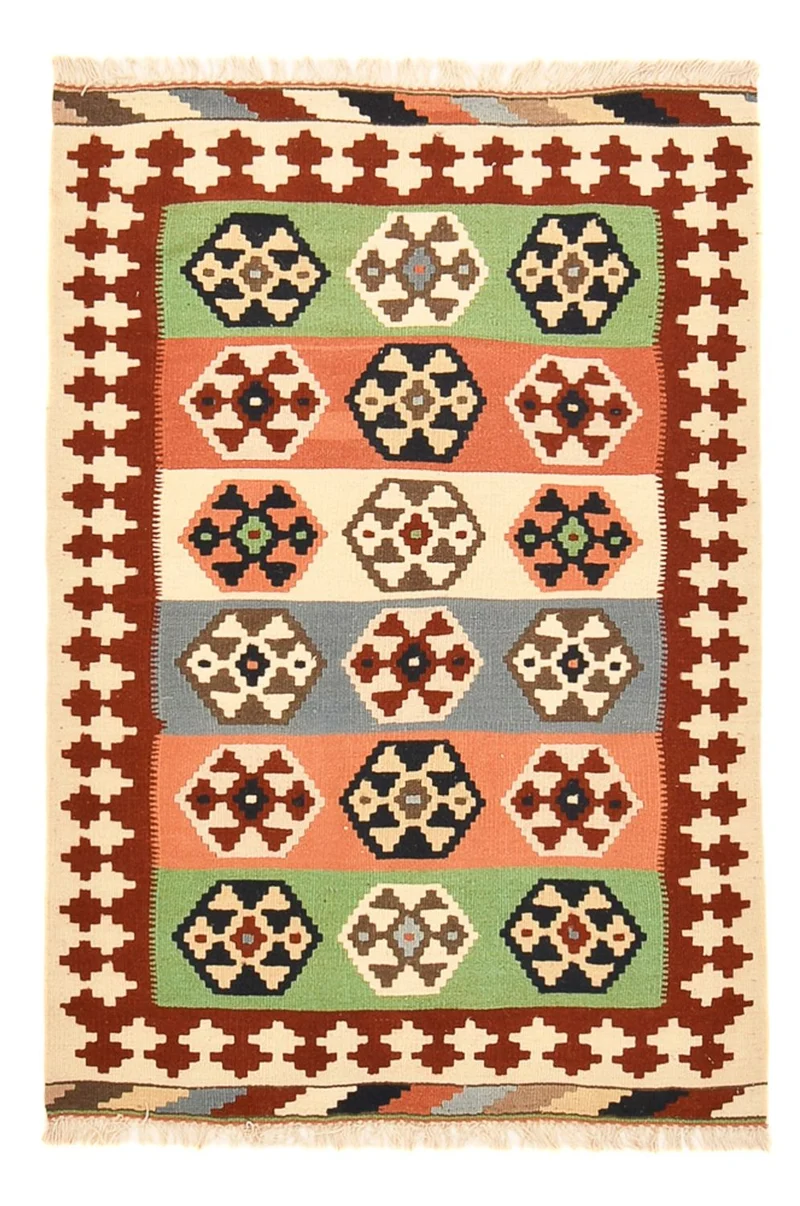 Kelim Fars Teppich 98x147cm - mehrfarbig