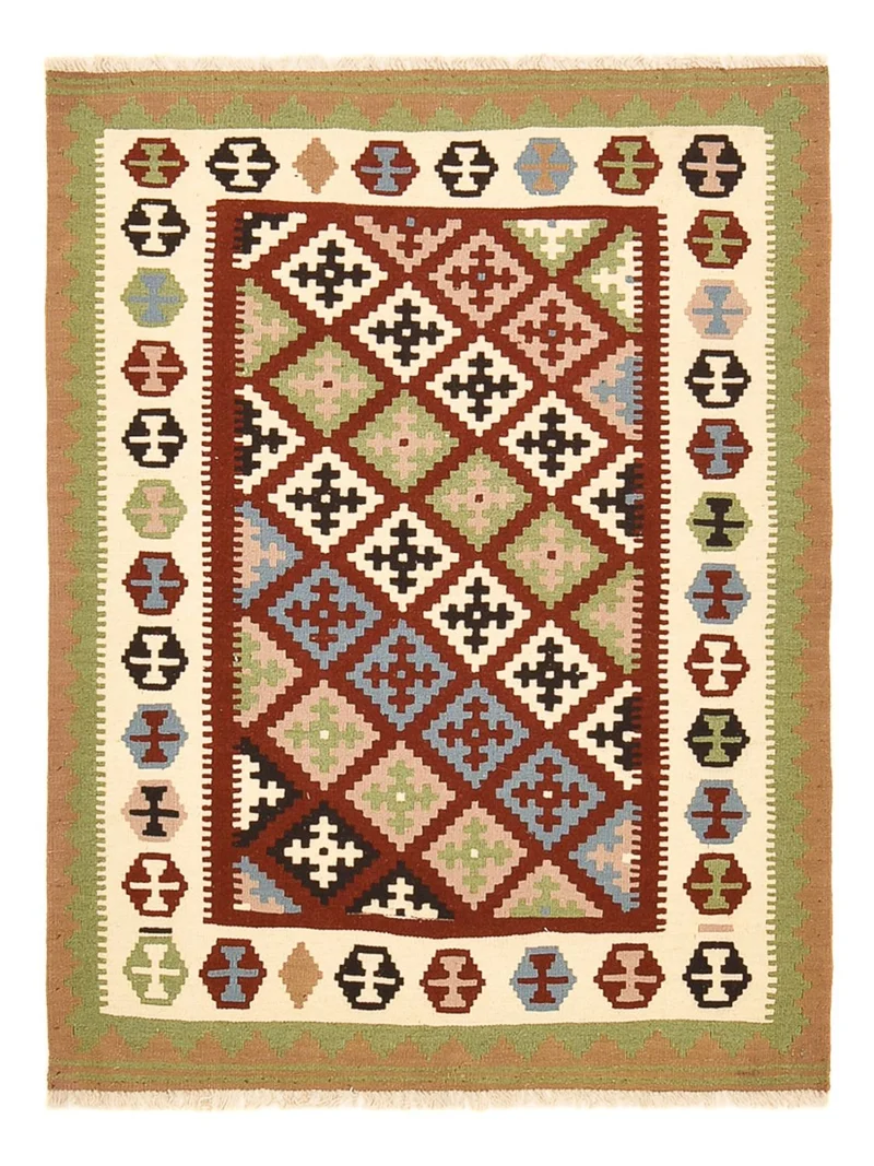 Kelim Fars Teppich 108x144cm - mehrfarbig