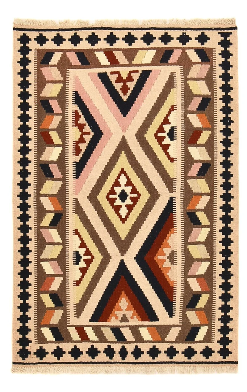 Kelim Fars Teppich 100x152cm - mehrfarbig
