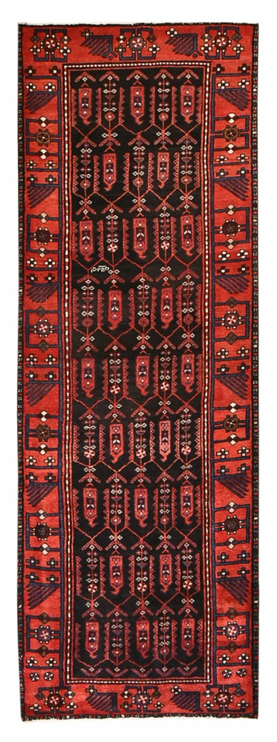 Hamadan Teppich 104x303cm - Perserteppich - rot