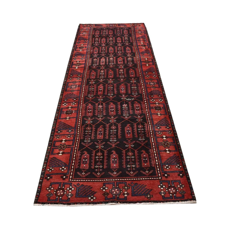 Hamadan Teppich 104x303cm - Perserteppich - rot