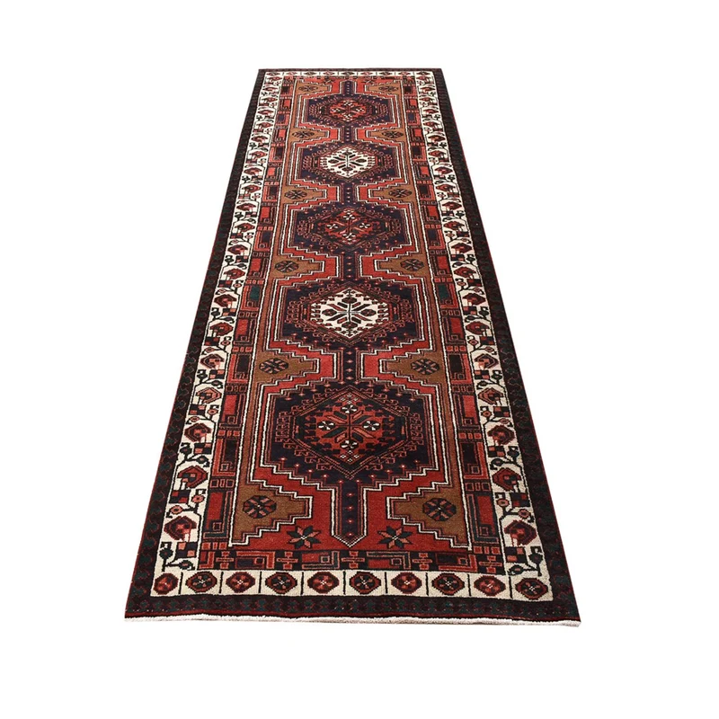 Ardebil Teppich 100x313cm - Perserteppich - dunkelrot