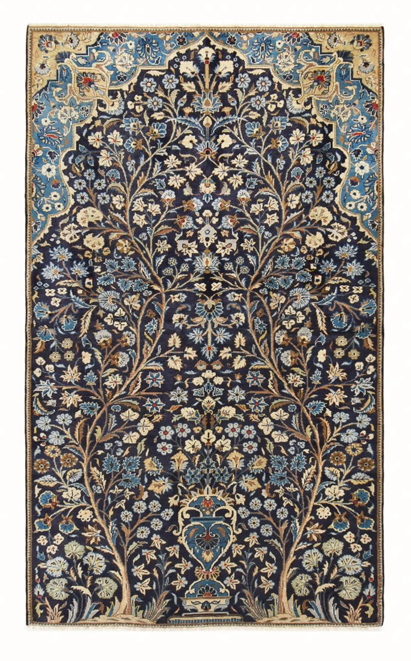 Najafabad Teppich 139x240cm - Perserteppich - dunkelblau