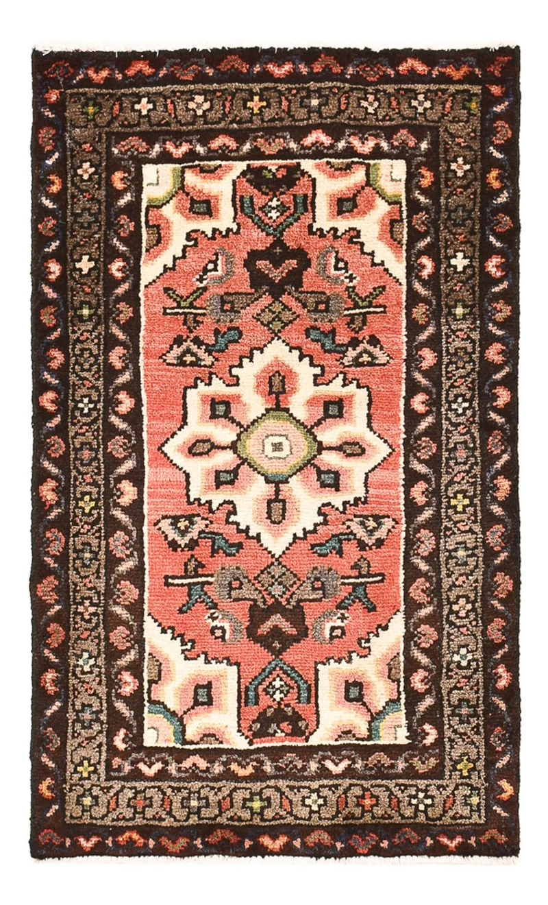 Hamadan Teppich 53x87cm - Perserteppich - hellrot
