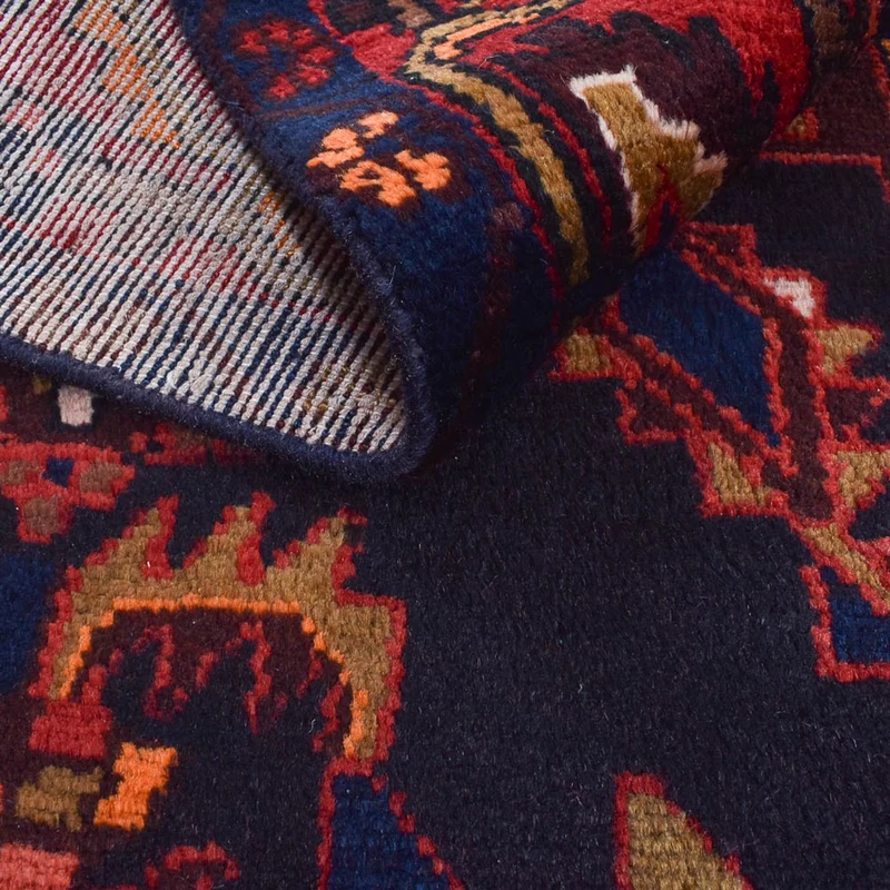 Hamadan Teppich 130x207cm - Perserteppich - dunkelblau
