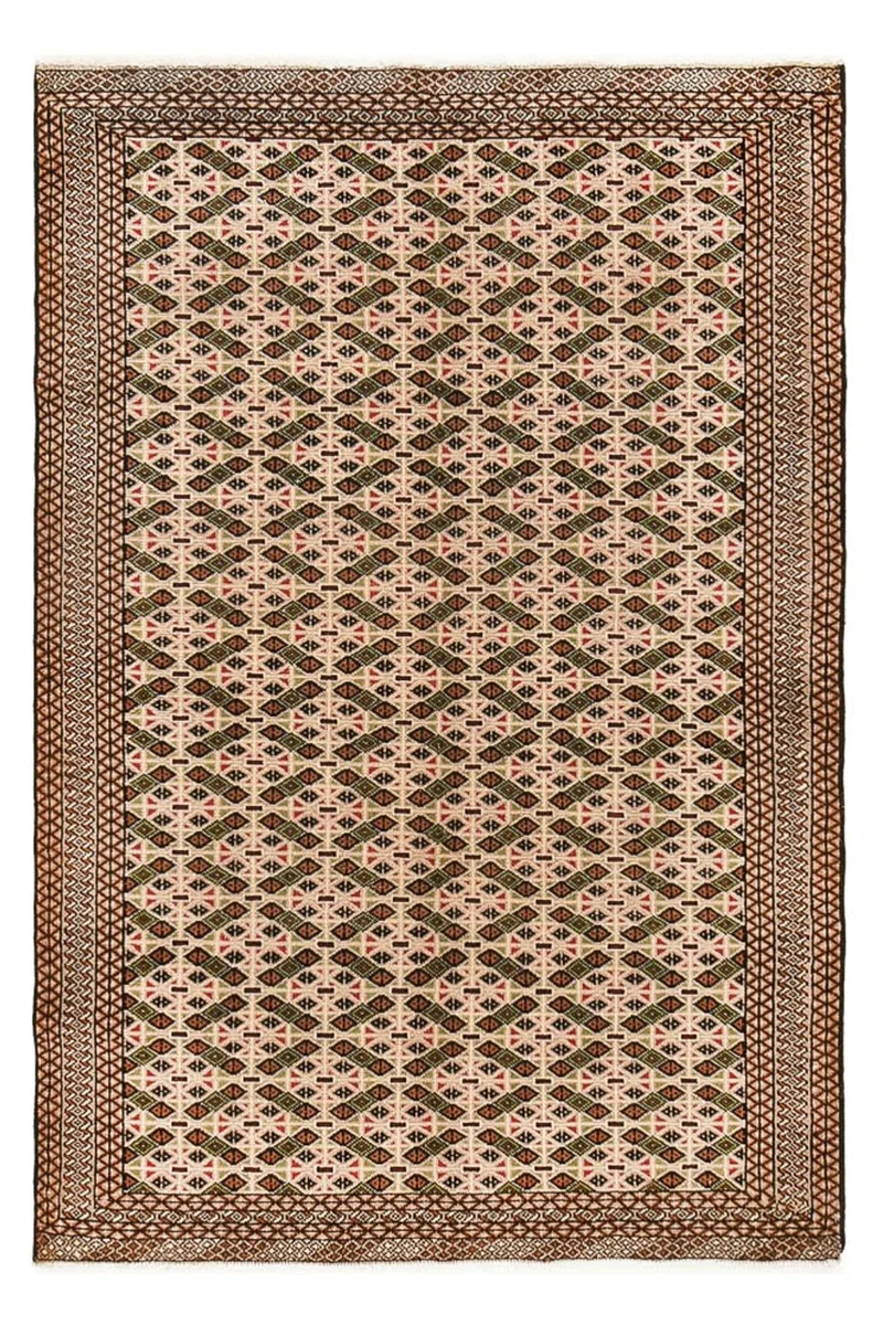 Turkaman Teppich 130x193cm - Orientteppich - dunkelbeige