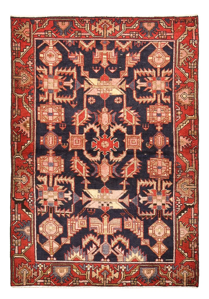 Hamadan Teppich 110x158cm - Perserteppich - dunkelblau