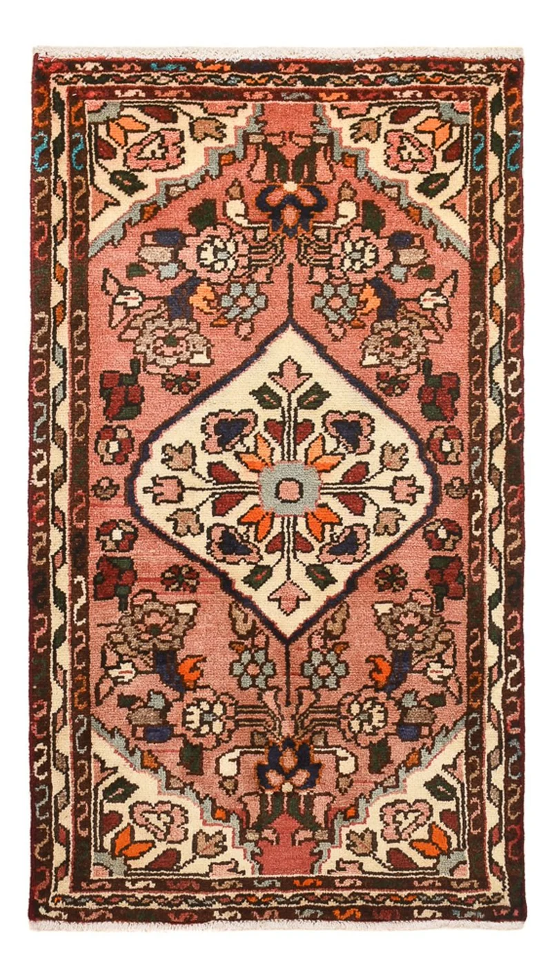 Hamadan Teppich 59x105cm - Perserteppich - hellrot