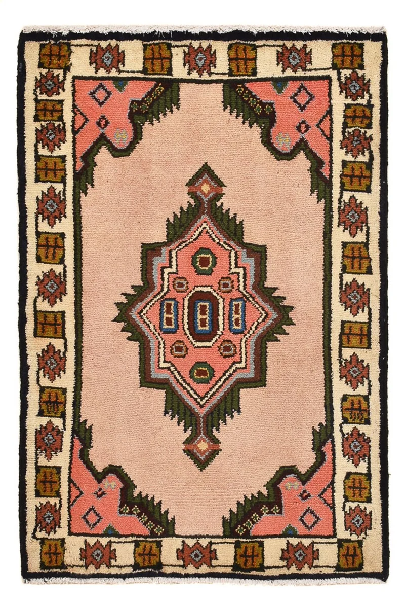 Hamadan Teppich 62x92cm - Perserteppich - rosa