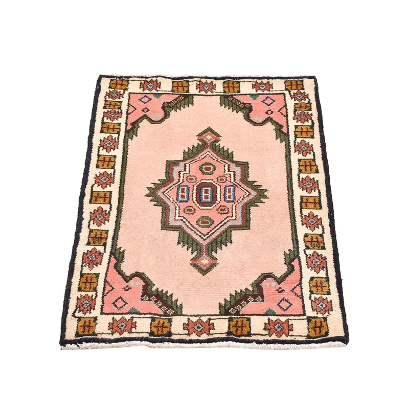 Hamadan Teppich 62x92cm - Perserteppich - rosa