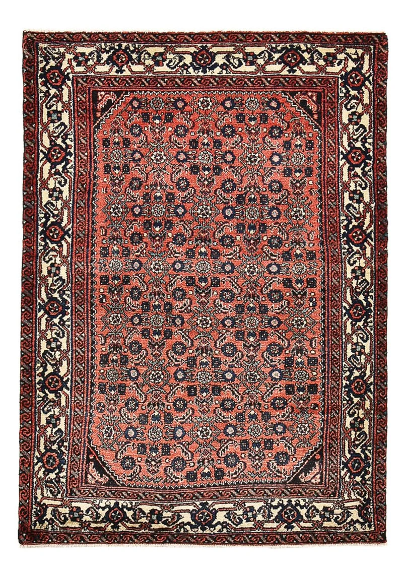 Hamadan Teppich 103x151cm - Perserteppich - hellrot