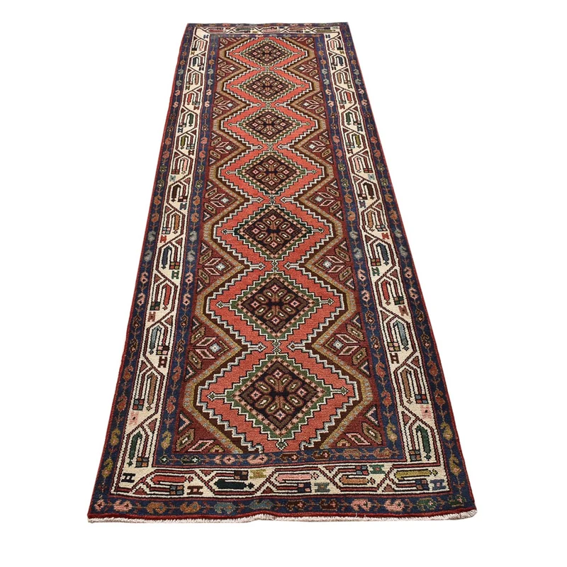 Hamadan Teppich 83x290cm - Perserteppich - hellrot