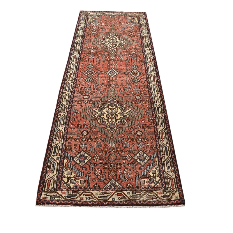 Hamadan Teppich 85x265cm - Perserteppich - hellrot