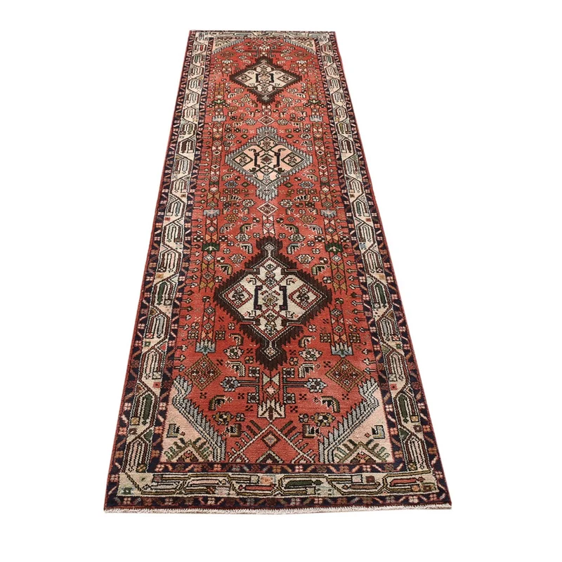 Hamadan Teppich 75x286cm - Perserteppich - hellrot