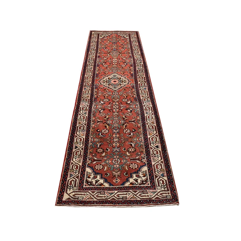 Hamadan Teppich 85x320cm - Perserteppich - hellrot