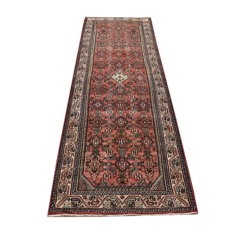 Hamadan Teppich 84x290cm - Perserteppich - hellrot
