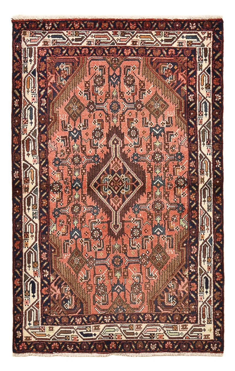 Hamadan Teppich 100x160cm - Perserteppich - hellrot