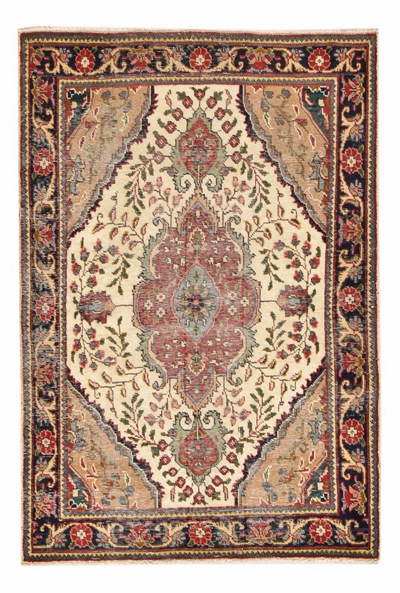 Täbriz Teppich 98x146cm - Perserteppich - mehrfarbig