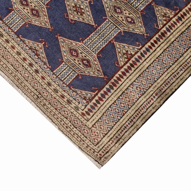 Turkaman Teppich - 101 x 136 cm - dunkelblau