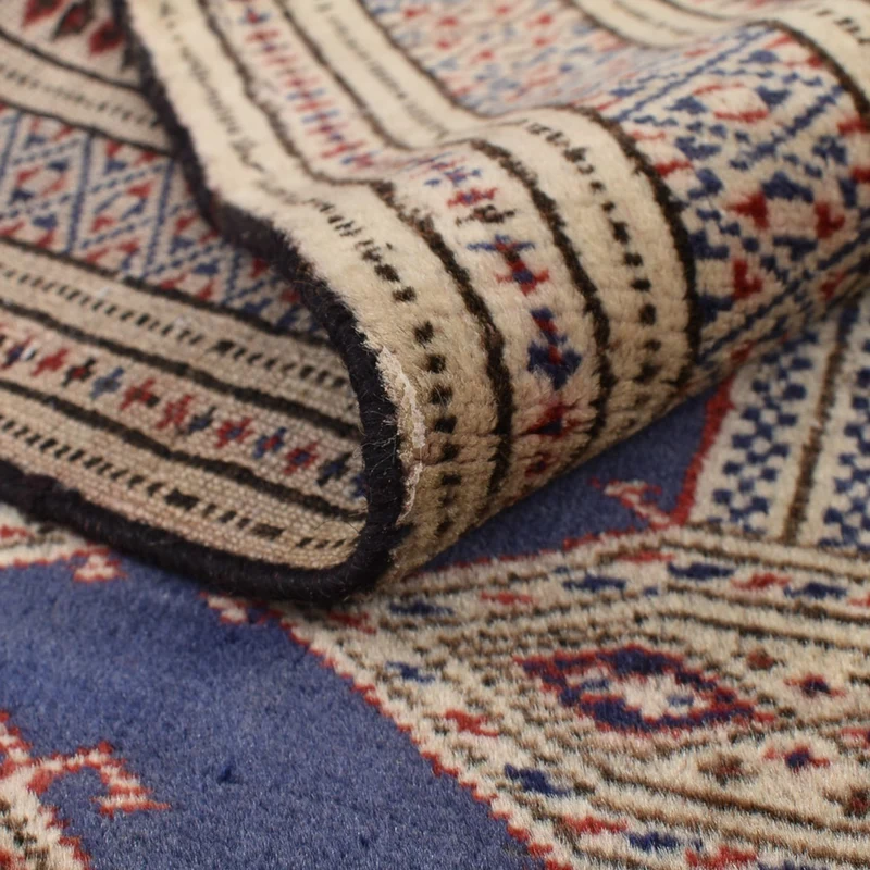 Turkaman Teppich - 101 x 136 cm - dunkelblau