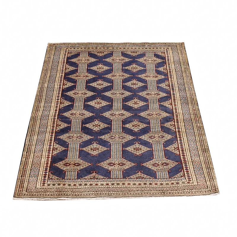 Turkaman Teppich - 101 x 136 cm - dunkelblau