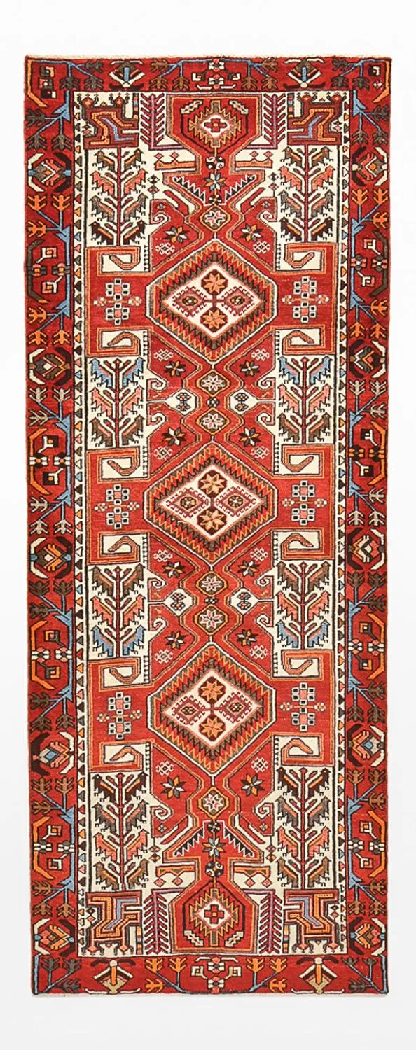 Hamadan Teppich 112x300cm - Perserteppich - hellrot