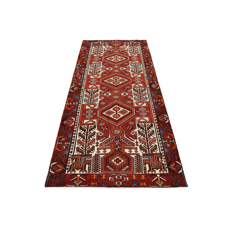 Hamadan Teppich 112x300cm - Perserteppich - hellrot
