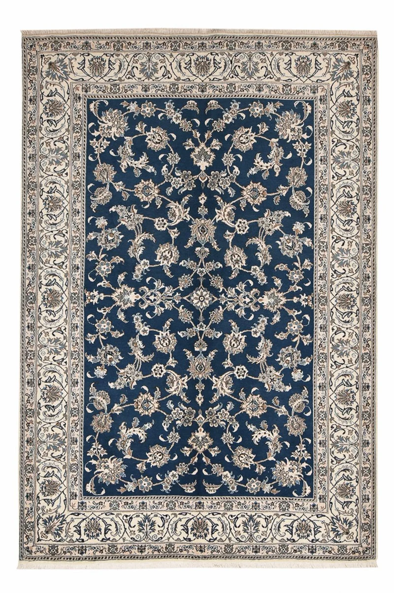 Nain - 12La Teppich 193x282cm - Perserteppich - petrolblau
