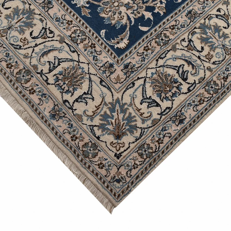 Nain - 12La Teppich 193x282cm - Perserteppich - petrolblau