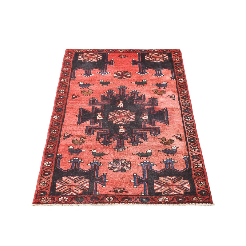 Hamadan Teppich 77x127cm - Perserteppich - hellrot