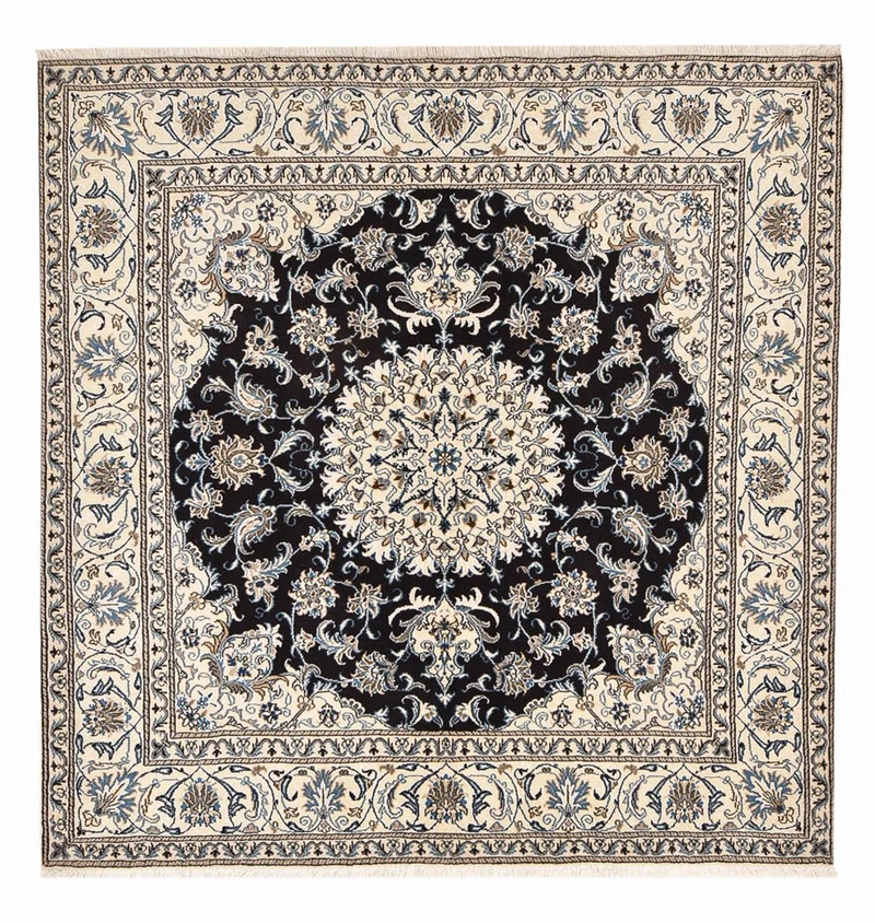 Nain - 12La Teppich 190x198cm - Perserteppich - dunkelblau