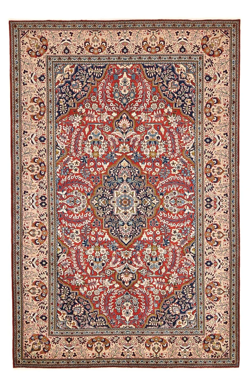 Keshan Teppich 209x326cm - Perserteppich - hellrot