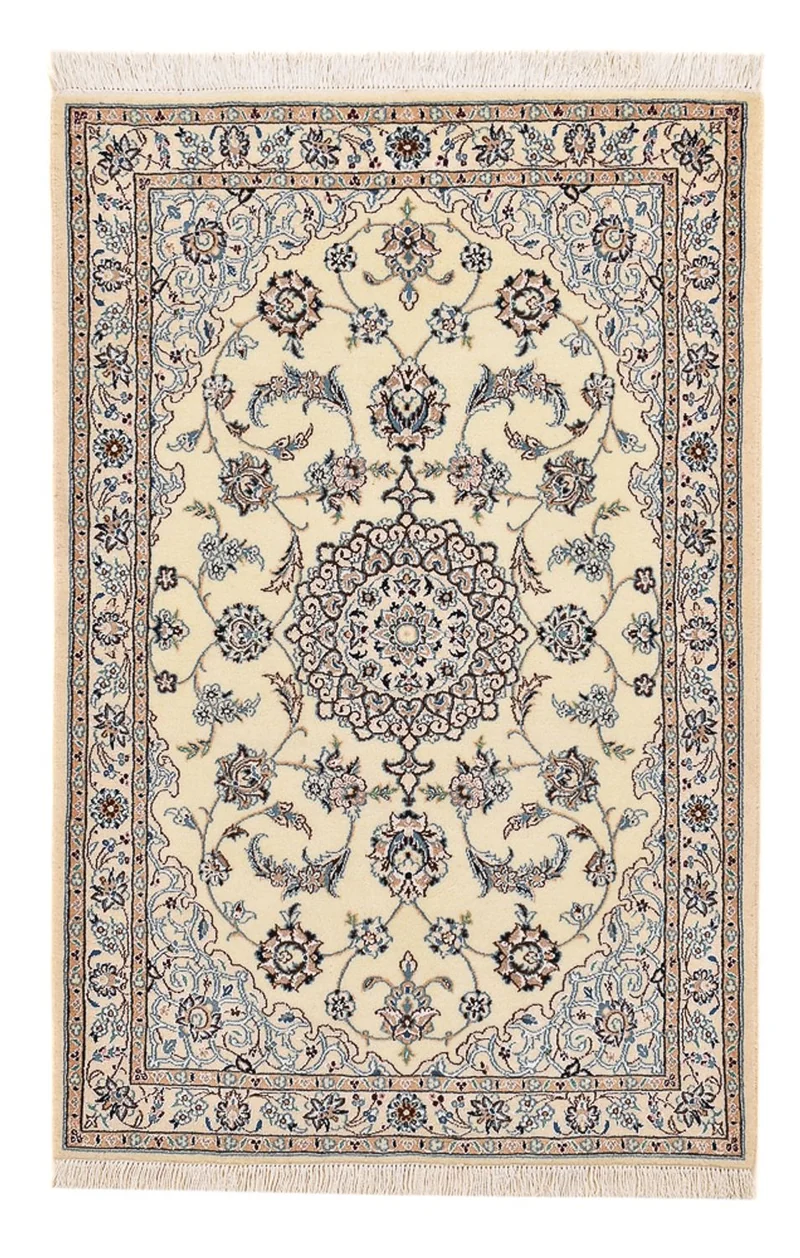Nain - 9La Teppich 74x113cm - Perserteppich - hellgrau