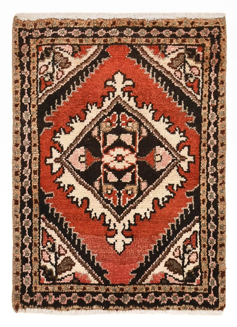 Hamadan Teppich 47x63cm - Perserteppich - rot
