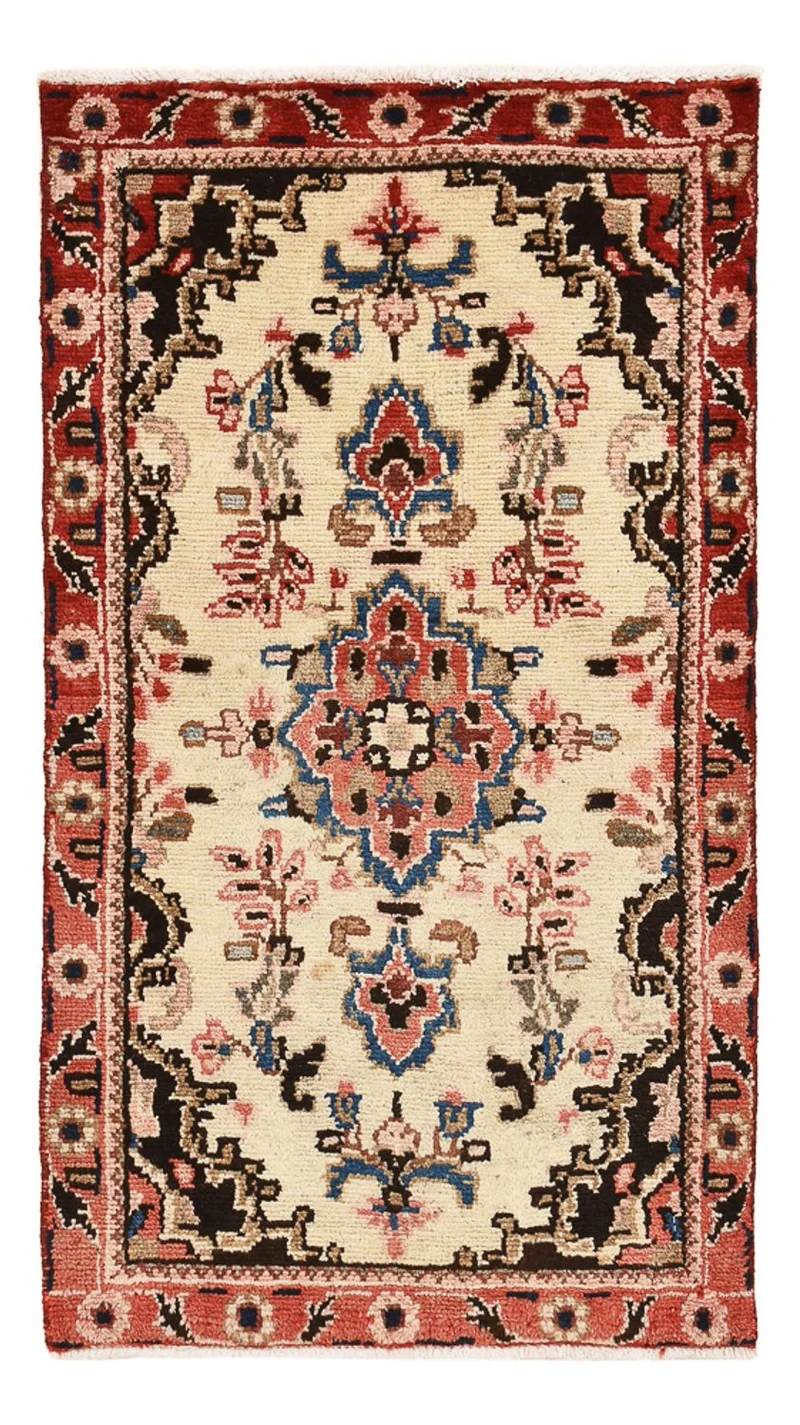 Hamadan Teppich 56x101cm - Perserteppich - hellbeige