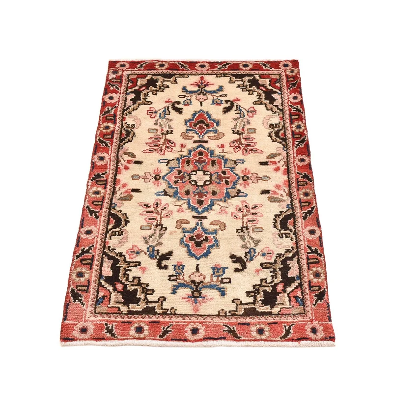 Hamadan Teppich 56x101cm - Perserteppich - hellbeige