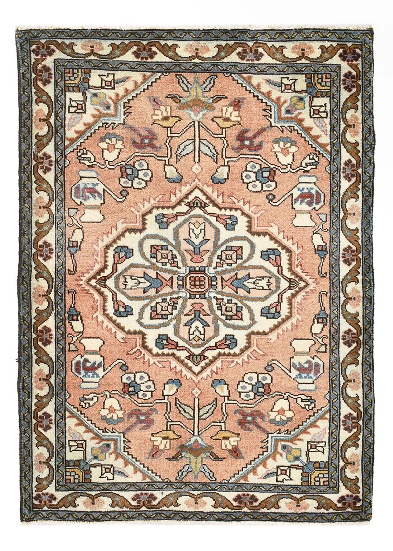 Hamadan Teppich 69x102cm - Perserteppich - hellrot