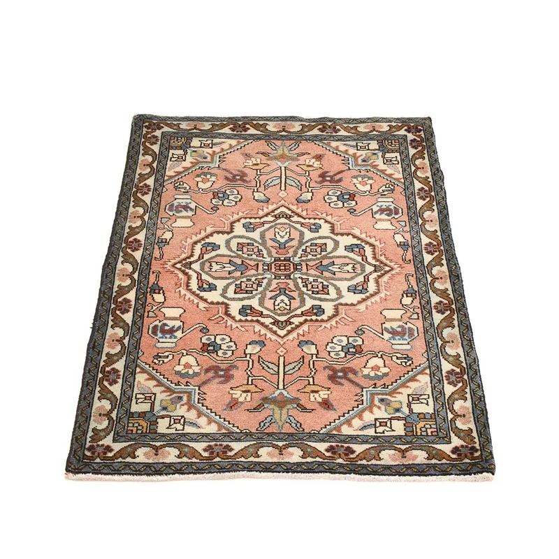 Hamadan Teppich 69x102cm - Perserteppich - hellrot