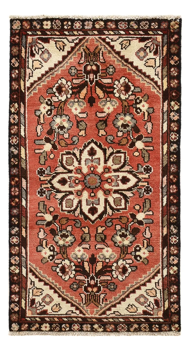 Hamadan Teppich 65x120cm - Perserteppich - hellrot