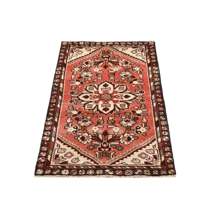 Hamadan Teppich 65x120cm - Perserteppich - hellrot
