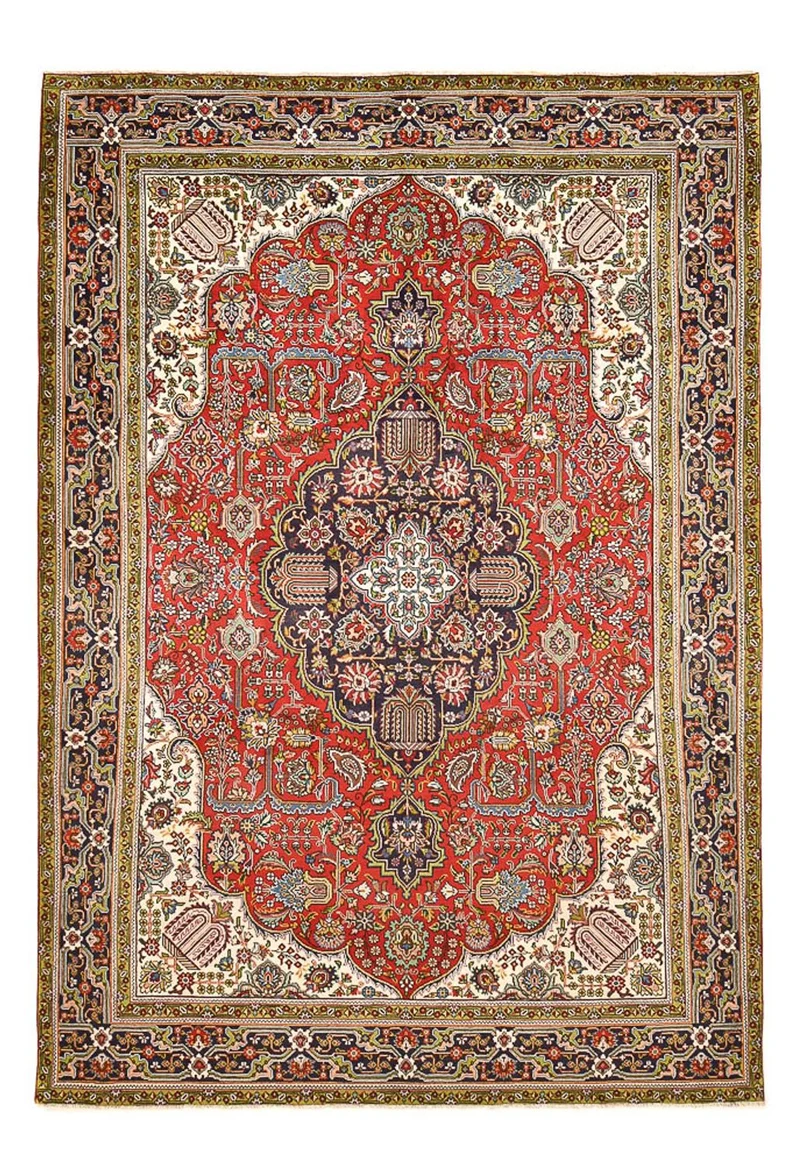 Täbriz Teppich 242x347cm - Perserteppich - hellrot