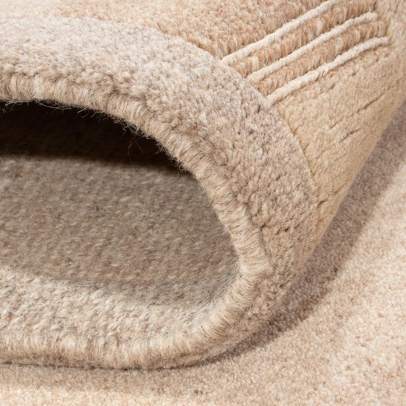 Nepal Teppich 142x200cm - Wollteppich - beige