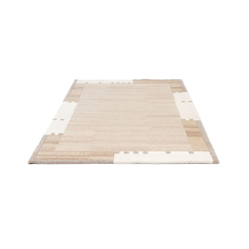 Nepal Teppich 142x200cm - Wollteppich - beige