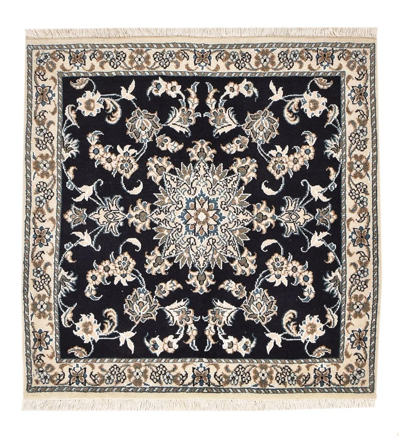Nain - 12La Teppich 100x100cm - Perserteppich - dunkelblau
