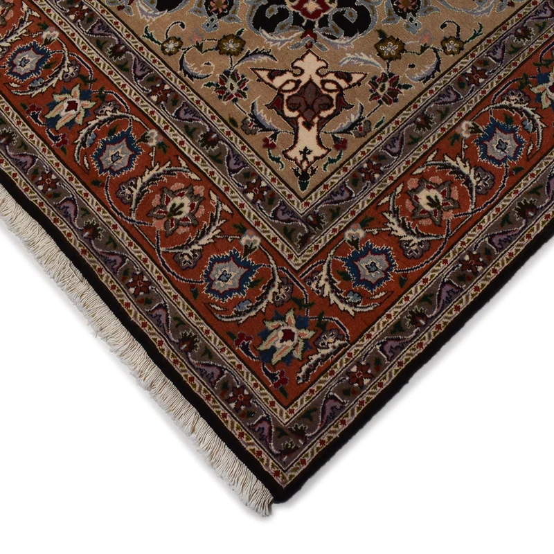 Täbriz - 40 Raj Teppich 208x318cm - Perserteppich - dunkelblau